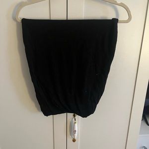 Aritzia black ruched mini skirt